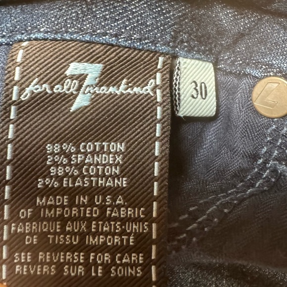 EUC‎ 7 for all mankind Women’s dark wash Kimmie Straight leg denim jeans 30x34 - Picture 7 of 8